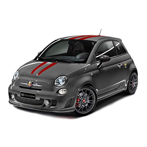 Tiras Adhesivas Abarth Tributo | por Fiat 500, Abarth 500, Abarth 595, Abarth 695 | Pegatinas anti-burbujas | Mate o brillante (Rojo brillante)