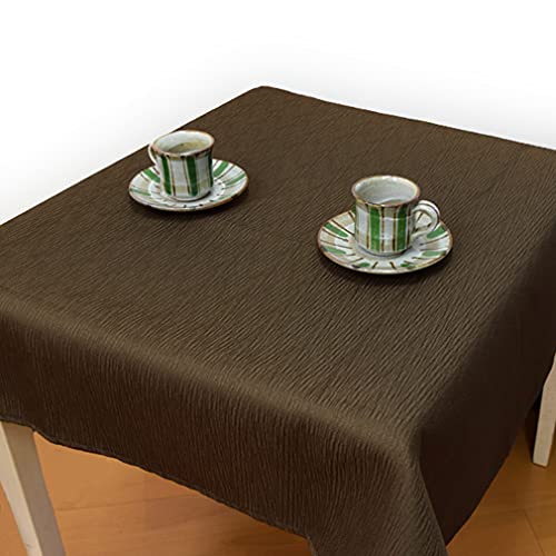 StorePocket テーブルクロス おしゃれ 長方形 無地 紬風生地 約120cm×180cm ブラウン 洗える 和風 アジアン 和モダン シンプル 彩 サイ