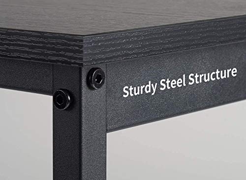 Image of Cubiker Computer Desk, Home Office Writing Study Desk, Modern Simple Style Laptop Table with Storage Bag (39.4 inch, Black)