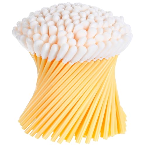 Zhengmy 500 Pcs Foam Swabs for Printer Head Camera Lens 3.66 Inch,Yellow