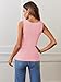 MEROKEETY Women's Ribbed Knit Tank Tops 2025 Square Neck Sleeveless Summer Basic Shirts Sweater Vest Pink XS