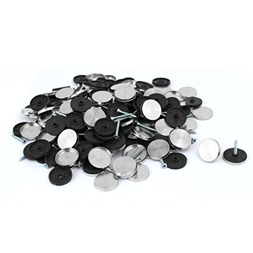 Aexit Bathroom Door Quality Parts Table Round Stainless Steel Mirror Screw Cap Nail 25mm Dia 200pcs Model:39as617qo581
