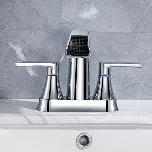 Robinet de lavabo à bec cascade avec kit complet de conduites d'eau - 4
