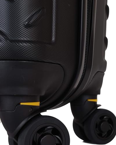 Image of Caterpillar Industrial Plate 55 CM Small Hardside ABS Cabin Suitcase Trolley Bag Cabin Bags for Travel in Flight 7kg with 8 Spinner Wheels TSA Lock with TSA Lock for Men & Women - Black