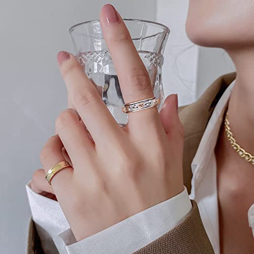 Lexlune Fidget Ring Spinner Ring For Anxiety Women Men Girlfriend Daughter Teen Girl Real S925 Sterling Silver Band Ring Rose Ring I Love You Ring Love You Forever #TOP5