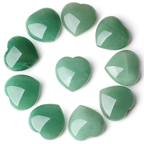 YATOJUZI 5PCS Green Aventurine Natural Heart Healing Crystals 1