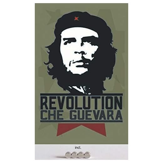Generisch Cartel de Chapa de 20 x 30 cm, Curvado, Incluye 4 imanes Revolution Che Guevara Metal Decoración Regalo Cartel