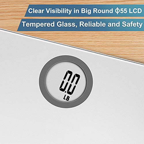 Vitafit Digital Body Weight Bathroom Scale Weighing Scale with Step-On Technology, LCD Display(400lb),Batteries Included, Elegant Silver