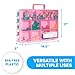 Bins & Things Toy Organizer and Storage with adjustable Compartments and removable tray - Display Case Compatible with Hot Wheels Cars, lol Surprise dolls, Matchbox cars carrying case organizer - pink