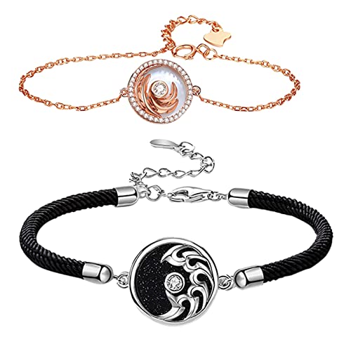 Bracelets de perles pour couple qui unissent les cœurs malgré la distance