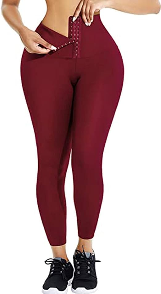 Image of Gym Leggings for Women High Waist, Corset Style Tummy Tucker Shapewear with Hook & Eye Closure for Better Compression, Casual and Gym Wear Multi-Purpose High Waist Trouser