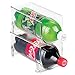 mDesign Plastic Free-Standing Water Bottle Holder Storage Organizer, Wine Rack for Kitchen Countertops, Table Top, Pantry, Fridge - Stackable, Each Rack Holds 1 Bottle, 4 Pack - Clear