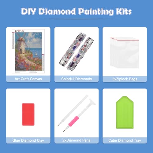 RICUVED Landscape Diamond Painting Kits for Adults, 5D Lighthouse Diamond Art Kits Round Full Drill Diamond Painting Picture Crystal Art Kits for Home Decor 30x40cm - Image 5