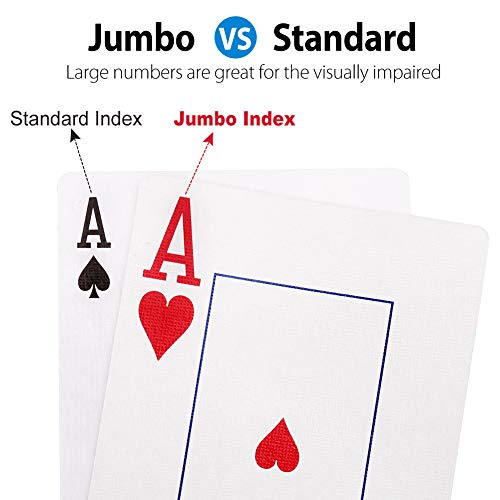 Lotfancy Playing Cards, Jumbo Index, 12 Decks Of Cards (6 Black 6 Red), Large Print, Poker Size, For Texas Hold'em, Blackjack, Euchre Cards Games #TOP1