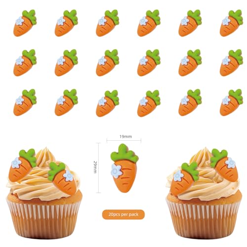 Qiaozeng QZ-24-015-CARROT 20Pcs Resin Carrot Cupcake Toppers Mini Carrot Cupcake Picks Lovely Carrot Cake Decors Diy Carrot Cake Decor thumb #1