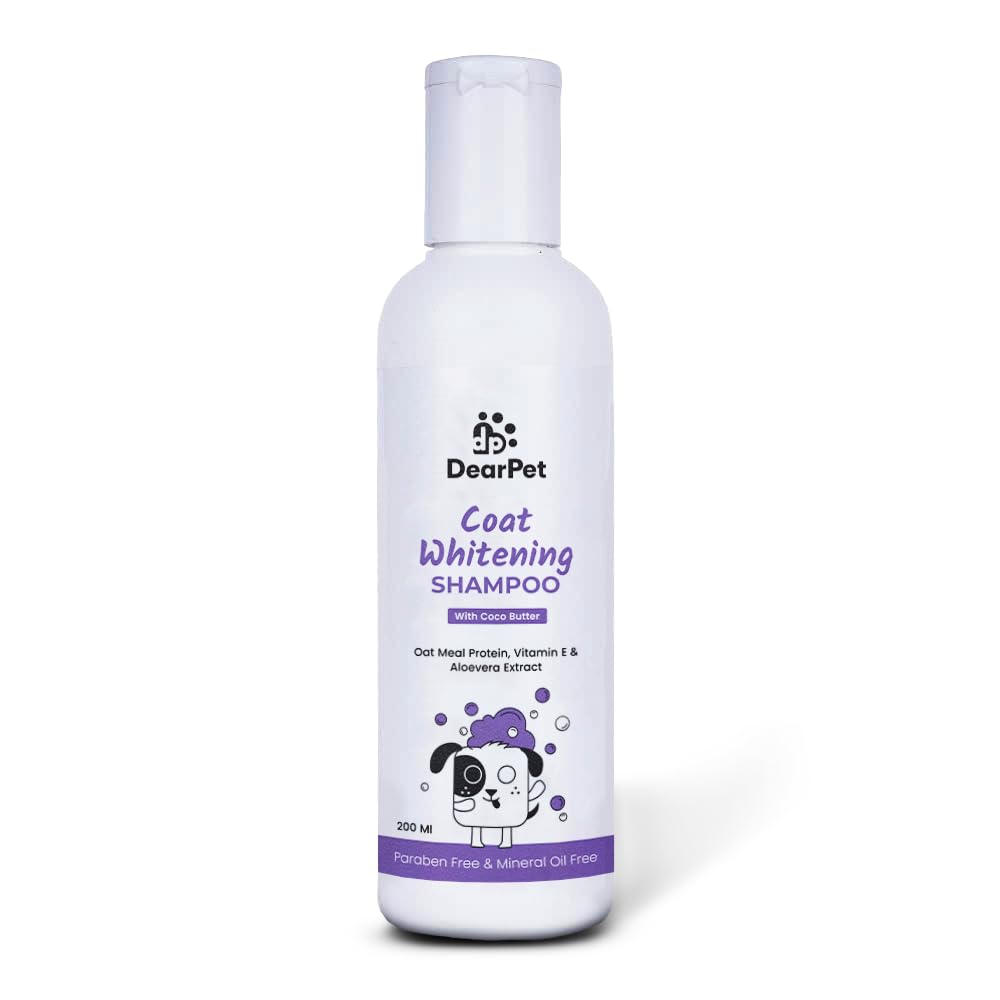 DearPet Coat Whitening Shampoo with Oat Meal Protien,Vitamin E and Aloevera Extract 200ML | Helps in Moisture Skin and Reduce Dryness (B092R4STKJ) Amazon Price History, Amazon Price Tracker