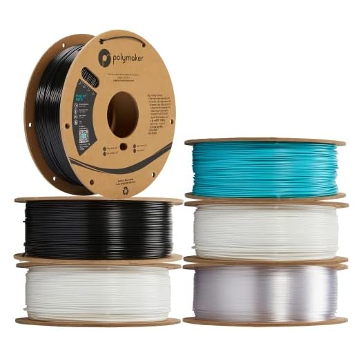 Polymaker PETG Filament 1.75mm 6kg Black*2 + White*2 + Transparent*1 + Polymaker Teal*1 3D Printer Filament, PolyLite PETG 3D Printing Filament 1.75mm, Dimensional Accuracy +/- 0.03mm, Old Formula