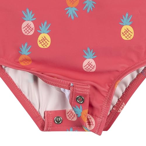 Image of Gerber Baby Girls' Toddler Long Sleeve One Piece Rashguard Swimsuit