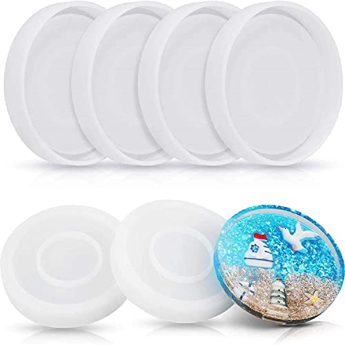 Image of SNOOGG Pack of 2 Silicone Moulds in Round BT Shape for Epoxy Resin Art, DIY, Casting,Making Coaster, Home Decoration, Cup Mat and More ..