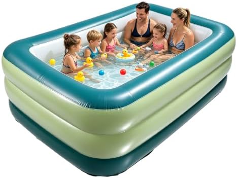 Grande Piscina Gonfiabile per Adulti e Famiglia, Piscina Gonfiabile Fuori Terra PVC Addensato a 3 Strati con Costruzione per Feste in Acqua Estive all'Aperto sul Prato del Giardino — foto principale