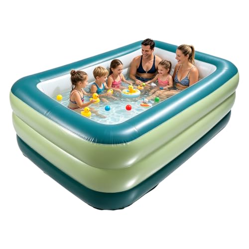 Grande Piscina Gonfiabile per Adulti e Famiglia, Piscina Gonfiabile Fuori Terra PVC Addensato a 3 Strati con Costruzione per Feste in Acqua Estive all'Aperto sul Prato del Giardino