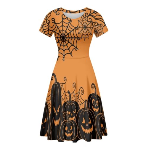 Image of Forchrinse Summer Dresses for Women Crew Neck Short Sleeve Midi Dress Casual Beach Vacation Sundress