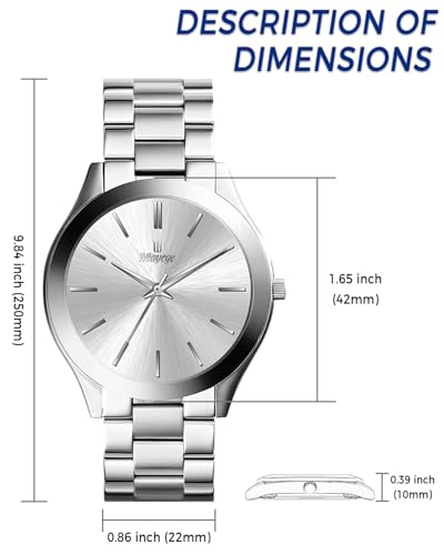 Image of Mens Watch,Minimalist Fashion Watches for Men Waterproof Quartz Watch Business Dress Men's Stainless Steel Watch -Best Gift for Mens