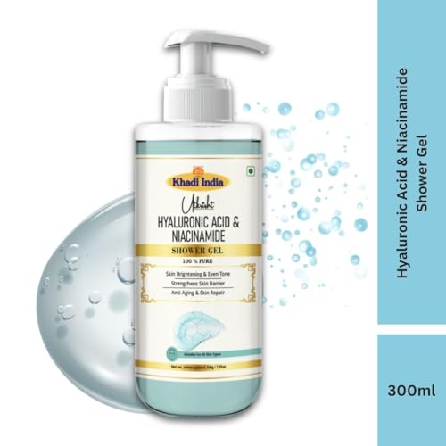 Image of Khadi Hyaluronic & Niacinamide Body Wash Gel 300 ml | Hydrating, Brightening & Anti Aging | For Excess Oil & Breakouts | Body Wash Shower Gel For Women & Men | All Skin Types
