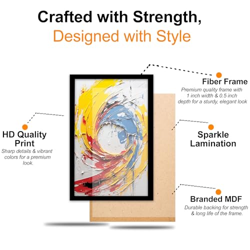 Image of The Castle Decor Abstract Wall Art | Big Size Modern Framed Painting for Living Room & Bedroom Decoration | Premium Gifting (20x30 Inches) (Design-6)