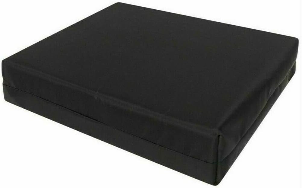 Pinkfairy Water-Resistant Seat Pad 4cm Thick Garden Rattan Furniture Outdoor Indoor Foam Filled Cushion With Removable Fabric Zipper Cover (Black, 40 x 40cm / 16" x 16") โ image 1