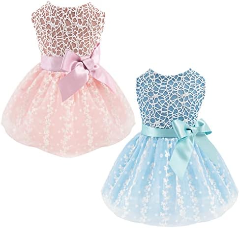 CuteBone Dog Dress Girl Puppy Skirt Cat Outfit Pet Clothes for Small Dogs Costume Birthday Gift 2TDD01L