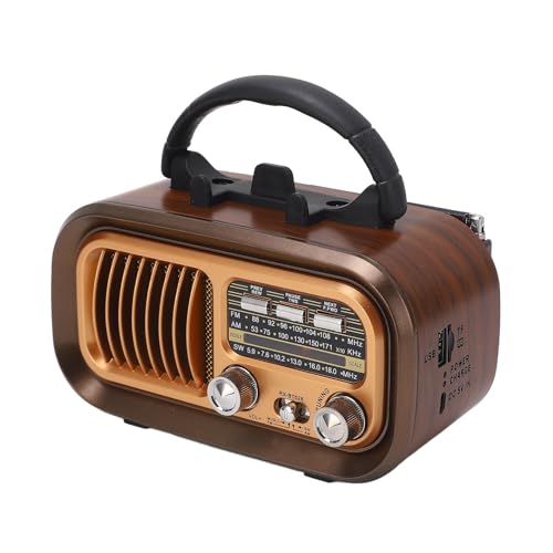 Bocinas, Home Diyeeni Altavoz de Radio Vintage Portátil Bluetooth, Diseño Multifuncional, Radio Am FM de 3 Bandas, Portátil y Liviano para Uso en Interiores y Exteriores...