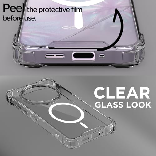 Image of Outlouders Back Cover for Oppo F31 Pro Plus 5G Mag-Safe Transparent PC + TPU Bumper Case with Magnetic Support Shockproof Protection (Transparent Mag-Safe)