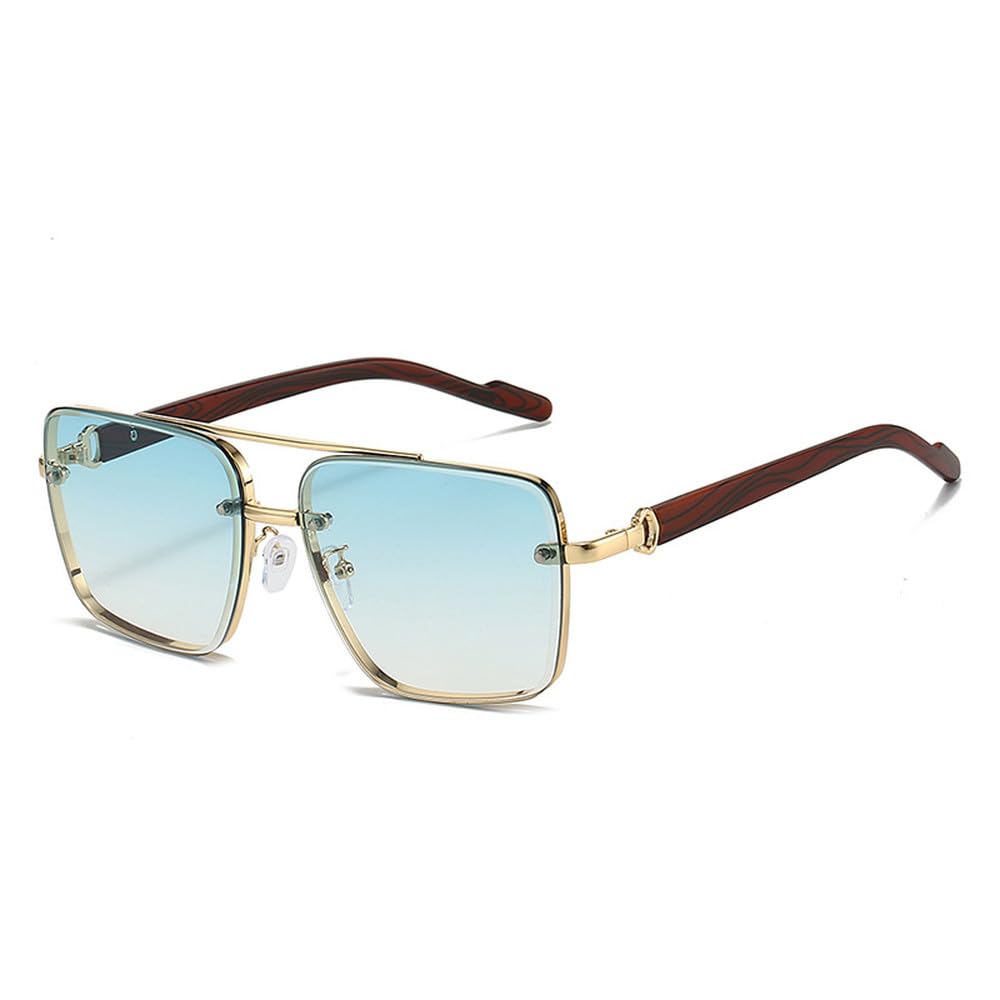 Occhiali da sole in metallo, stile retrò, forma quadrata, per uomo e donna, ideali per la guida, con protezione UV400.