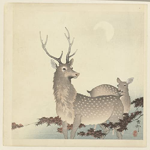 Tableau Oie à la pleine lune Ohara Koson poster vintage art