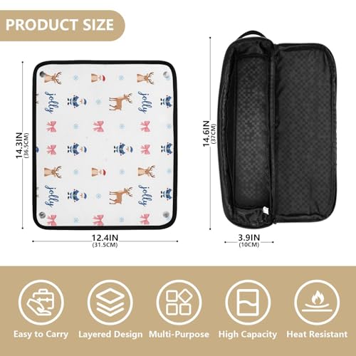Bolsa de viaje para herramientas de cabello para mujer con tapete resistente al calor y organizador impermeable para rizador, plancha y secador miniatura 4