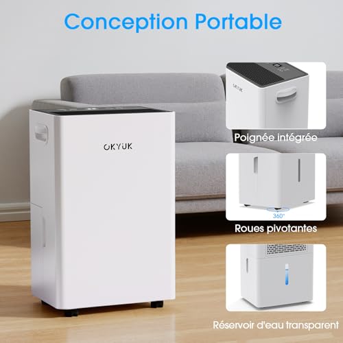 Deshumidificador 20L blanco para hogar de hasta 60m2 con pantalla digital 8
