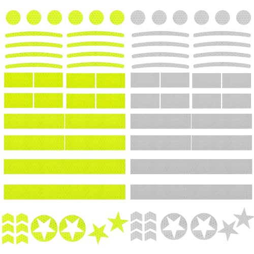 64 pegatinas reflectantes para bicicleta, pegatinas autoadhesivas para llantas de bicicleta, reflectores para bicicleta, casco, pegatinas reflectantes para bicicletas, motocicletas, coches, equipaje