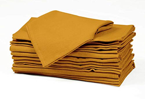 S4Sassy Yellow Solid Home Decor 12 x Holiday Parties Cloth Table Linen Re-Usable Dinner Napkins Set, 18 x 18 - Image 3