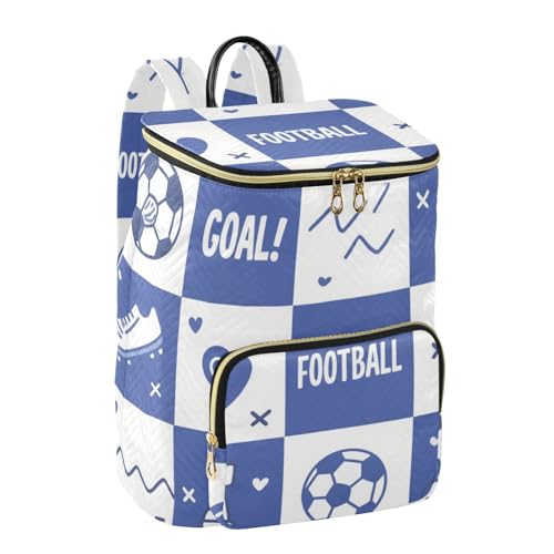 Shoes Football Blue White Checkered Print Designed Women Backpack Premium Casual Shopping Travel Daypack for Gym Shopping Travel bolsas para viajar2