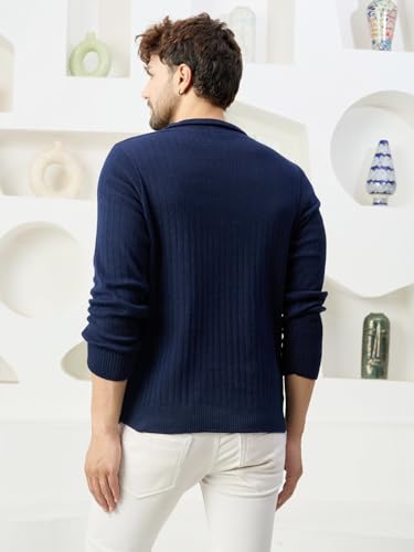 Image of Kvetoo Full Sleeve Winter Wear Woolen Collar Polo Sweater for Men