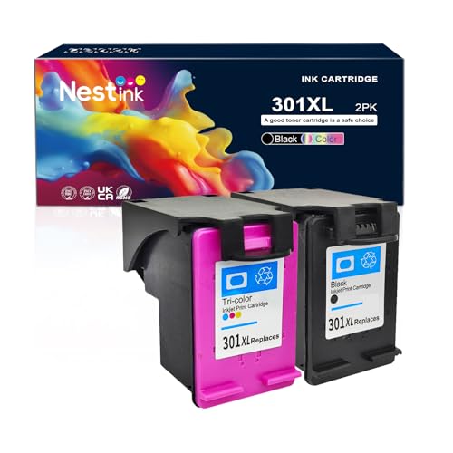 301XL Tintenpatronen (1 Schwarz, 1 Farbe) Kompatibel mit HP 301 Tintenpatronen, 301 XL Kompatibel mit HP301 für Deskjet 1050 1510 2540 3050 3510 Envy 4500 4504 4508 5530 5532 OfficeJet 2620 4630 4632 301XL Tintenpatronen (1 Schwarz, 1 Farbe) Kompatibel mit HP 301 Tintenpatronen, 301 XL Kompatibel mit HP301 für Deskjet 1050 1510 2540 3050 3510 Envy 4500 4504 4508 5530 5532 OfficeJet 2620 4630 4632