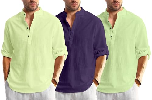 Image of Combo of Men Solid Cotton Blend Straight Kurta Shirt Pack of 2