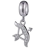 Sagittarius Zodiac Sign Charms for Charm Bracelets - 925 Sterling Silver Constellation/Horoscope Nec