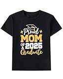 Proud Mom of a 2026 Graduate Class Senior Graduation Mother Shirt (XX-Large, Black-One)