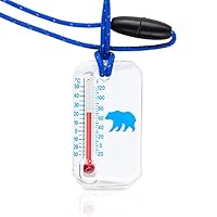 Big Discoveries Wildlife Zip-o-gage - Outdoor Thermometer for Kids with UV Exposure Decal | Reflective Breakaway Lanyard and Fun Animal Designs | Camping and Hiking Accessory for Children