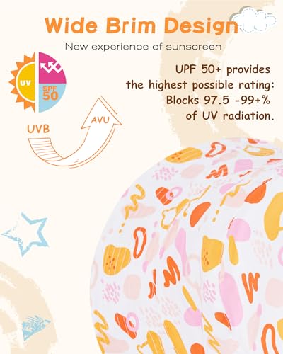 Baby Sun Hat UPF 50+ Sun Protection Hats Toddler Bucket Hat Kids Summer Beach Hats Wide Brim Outdoor Play Hat for Boys Girls3