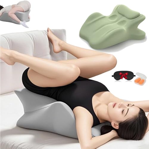 CHMYTEE 27 Degree Couples Pillow for Couples Sweet Spot Intimacy Pillows, Maintains Perfect 27 Angle Every Time, Firm Foam That Won’t Shift, Waterproof & Washable Cover (Green)