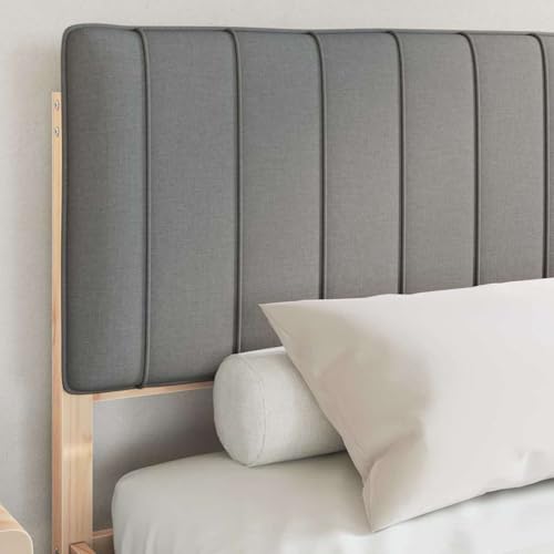 Gecheer Bettgestell mit gepolstertem Kopfteil Hellgrau 160 x 200 cm, Bettrahmen Holzbett Doppelbett für Wohnungen Schlafzimmer Gästehaus878034 – Bild 3