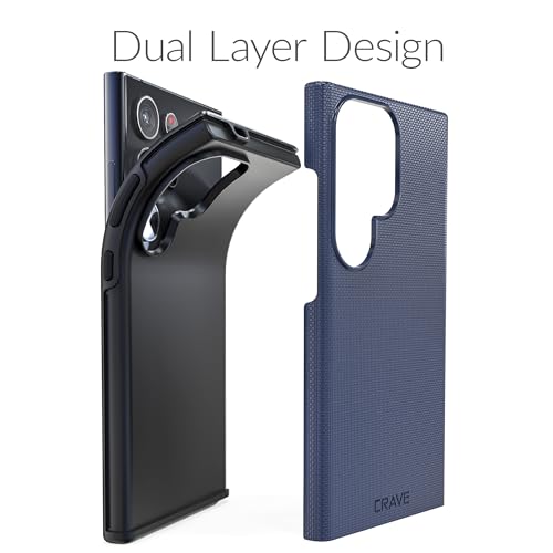Image of Crave for Samsung Galaxy S24 Ultra Case, Shockproof Protection Dual Layer Case for Samsung Galaxy S24 Ultra (6.8 inch) - Navy